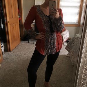 Free People boho floral top